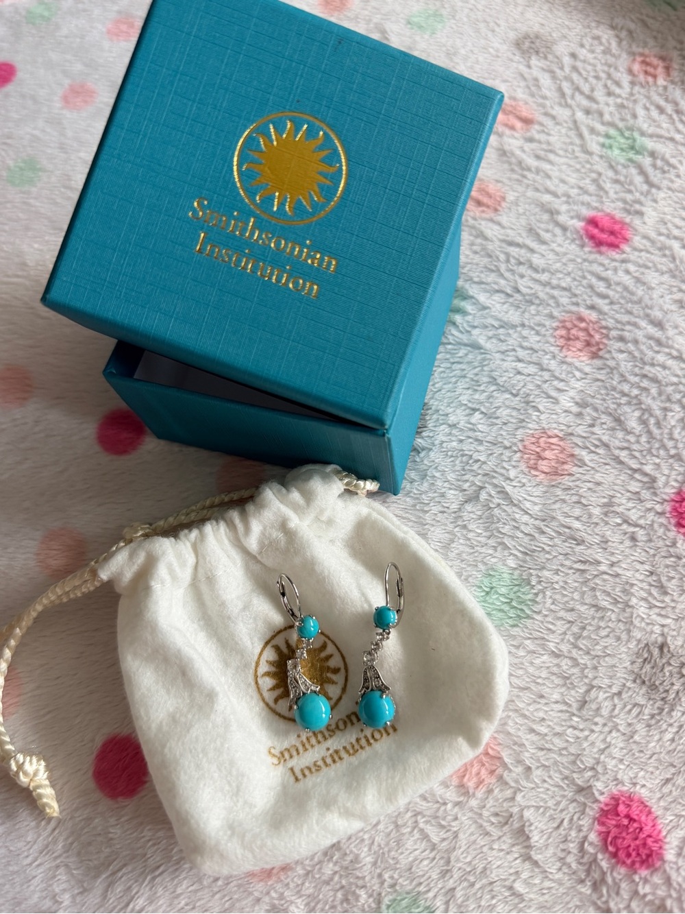 Smithsonian Institution Turquoise Drop Earrings in Blue